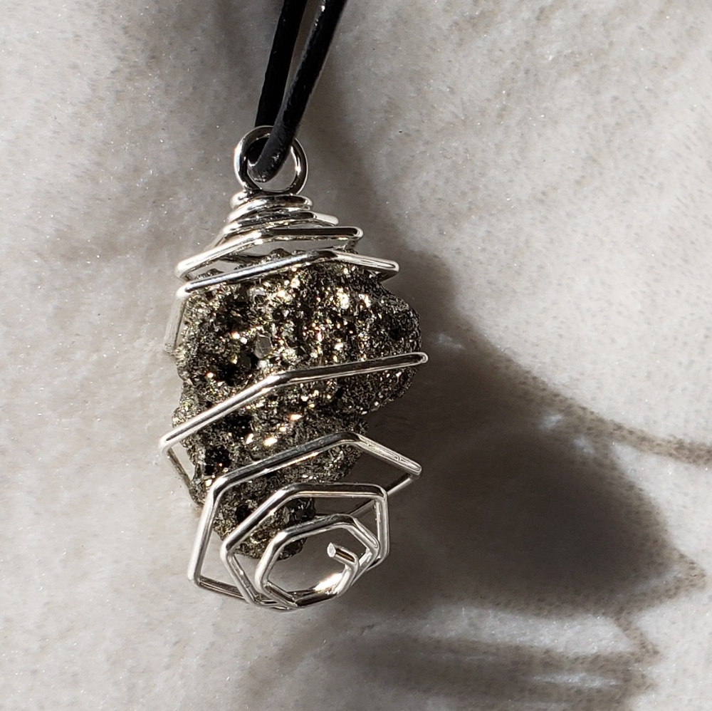 Crystal Healing Necklace - Pyrite